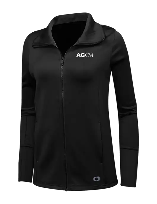 OGIO Black Womens Endurance Modern Performance Full-Zip w/AG|CM Logo