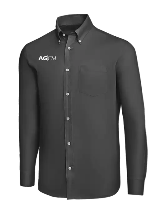Brooks Brothers Dark Grey Wrinkle-Free Stretch Nailhead Shirt w/AG|CM Logo