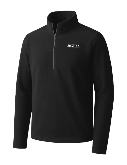 Black Microfleece 1/2 Zip Pullover w/AG|CM Logo