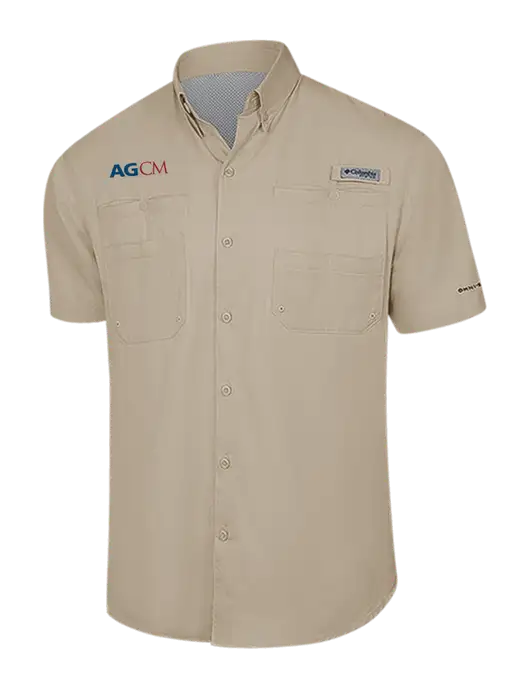 Columbia Tan PFG Tamiami II Short Sleeve Shirt w/AG|CM Logo