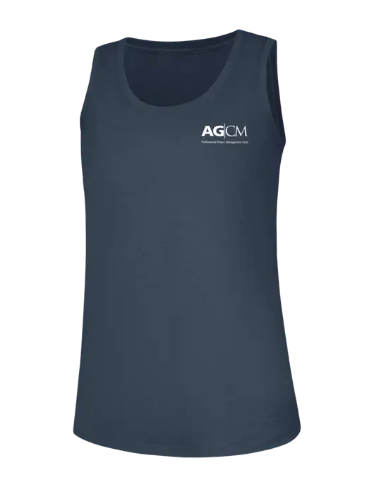 Womens Navy Frost Perfect Tri Racerback Tank w/AG|CM Logo