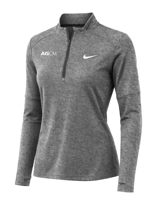 Nike Black Heather Womens Dri-FIT Element 1/2-Zip Pullover w/AG|CM Logo