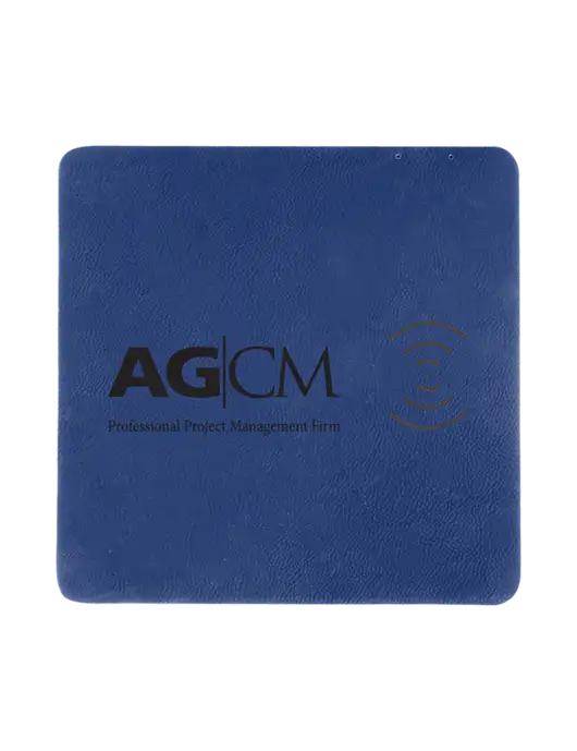 Light Navy Blue Laserable Leatherette Phone Charging Mat w/AG|CM Logo