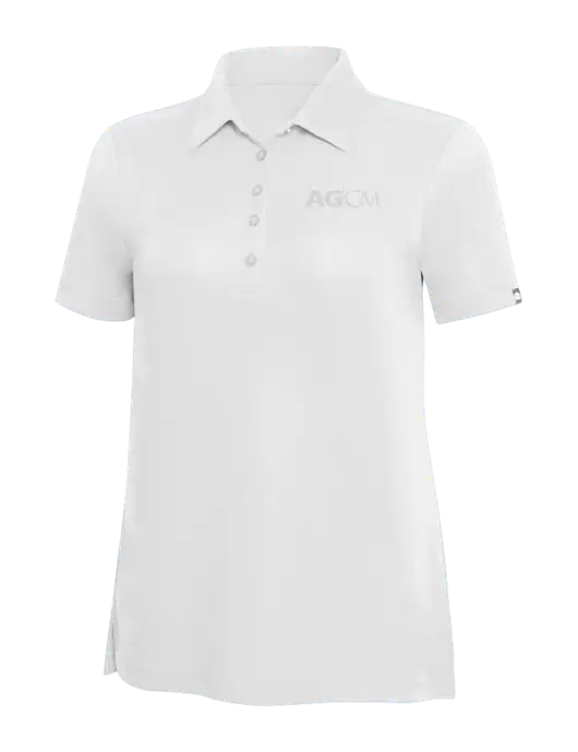 TravisMathew White Solid Womens Oceanside Polo w/AG|CM Logo