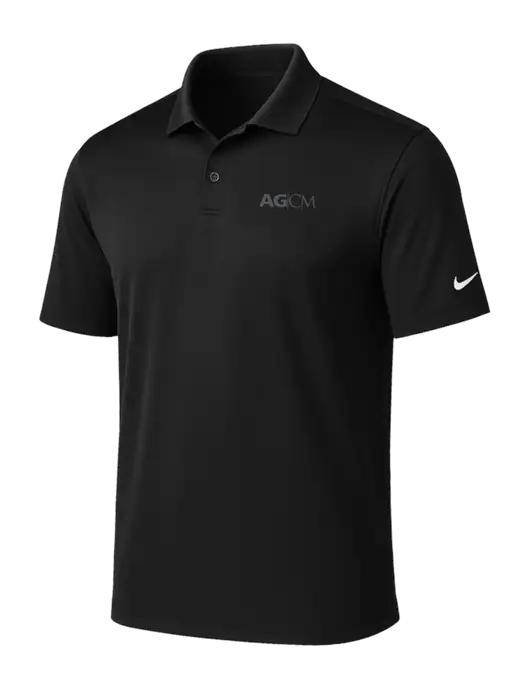 NIKE Black Victory Solid Polo w/AG|CM Logo