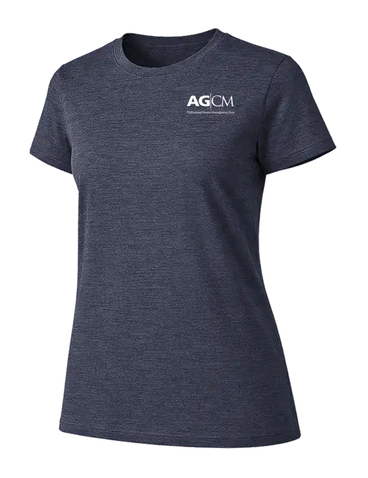 Womens Ring Spun Heather Navy 4.5 oz T-Shirt w/AG|CM Logo