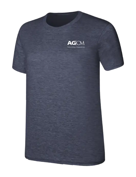 Womens Ring Spun Heather Navy 4.5 oz T-Shirt w/AG|CM Logo