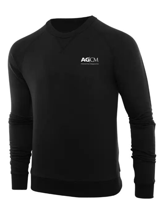 Allmade Deep Black Organic French Terry Crewneck Sweatshirt w/AG|CM Logo