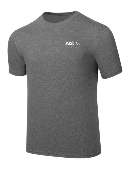 Simply Soft Heathered Medium Grey 4.5oz  Poly/Combed Ring Spun Cotton T-Shirt w/AG|CM Logo