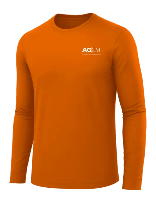 Long Sleeve Dark Orange PosiCharge Competitor Tee w/AG|CM Logo