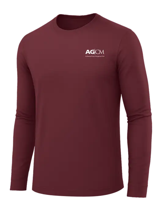 Long Sleeve Maroon PosiCharge Competitor Tee w/AG|CM Logo