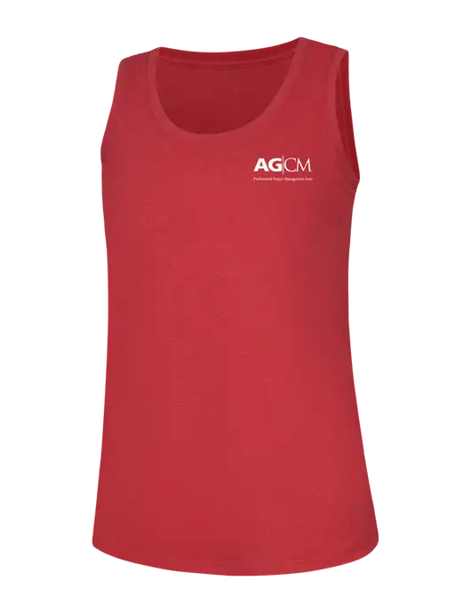 Womens Red Frost Perfect Tri Racerback Tank w/AG|CM Logo