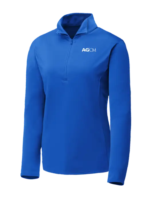 Dark Royal Womens Posicharge Competitor ¼ Zip Pullover w/AG|CM Logo