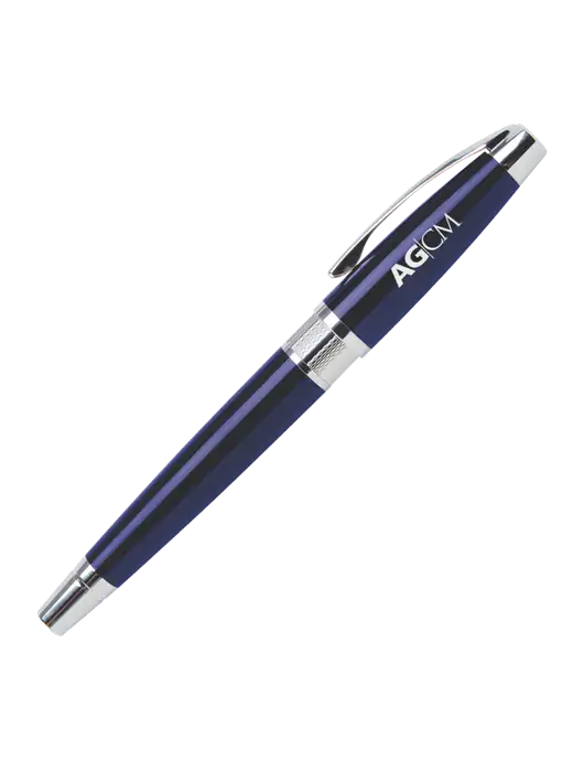 Masscotti Navy Rollerball Pen - Black Ink w/AG|CM Logo