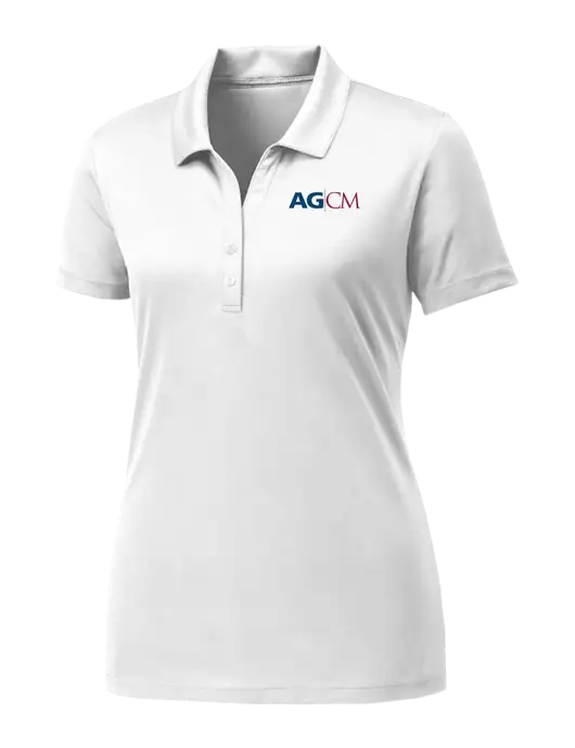 Womens White PosiCharge Competitor Polo w/AG|CM Logo