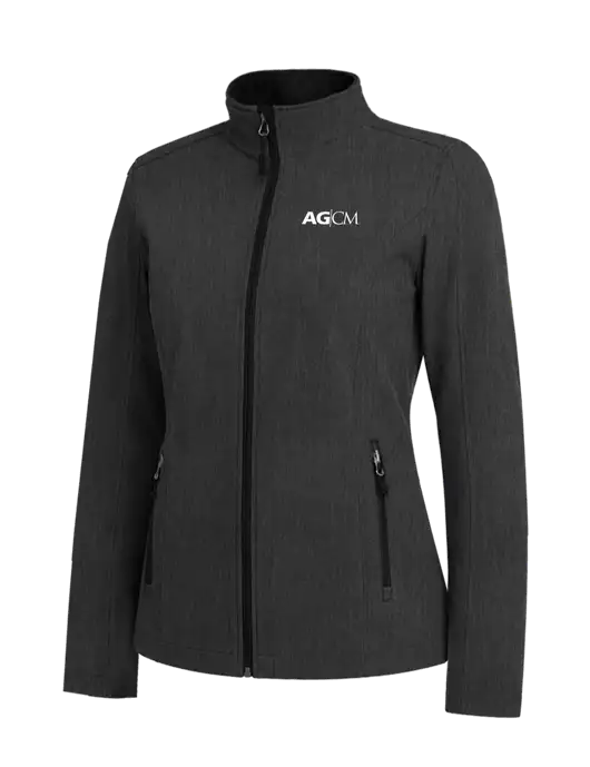 Black Charcoal Heather Womens Core Soft Shell Jacket w/AG|CM Logo