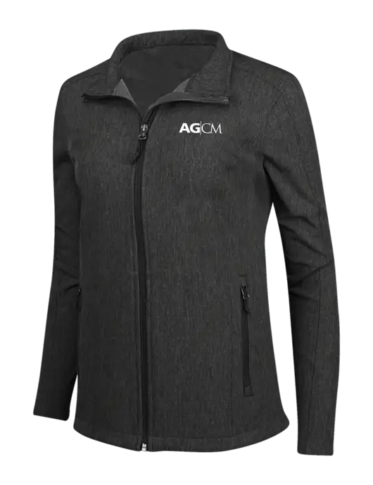 Black Charcoal Heather Womens Core Soft Shell Jacket w/AG|CM Logo