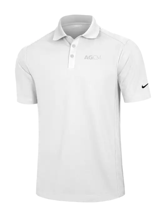 Nike White Dri-FIT Classic Polo w/AG|CM Logo