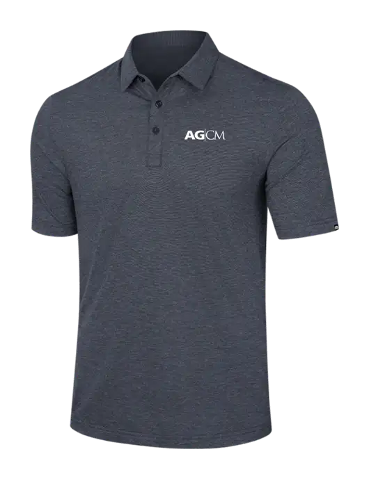 TravisMathew Dark Grey Slate Heather Sunnyvale Polo w/AG|CM Logo