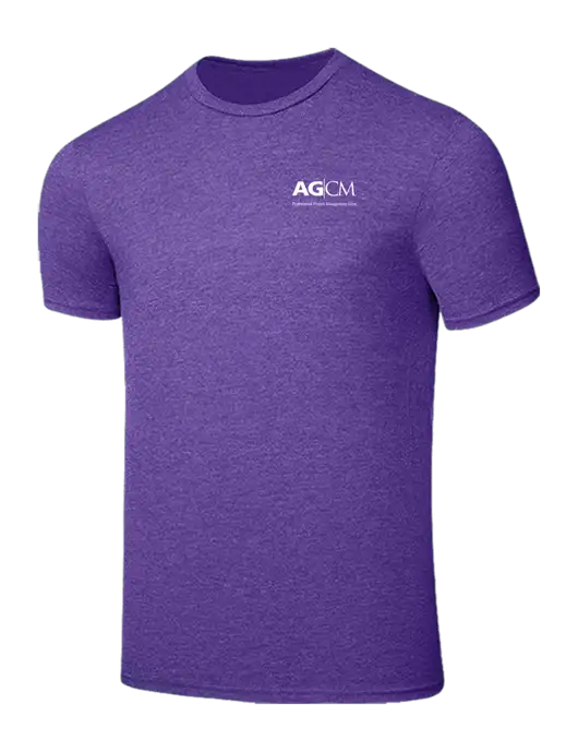 Seriously Soft Heathered Purple T-Shirt w/AG|CM Logo