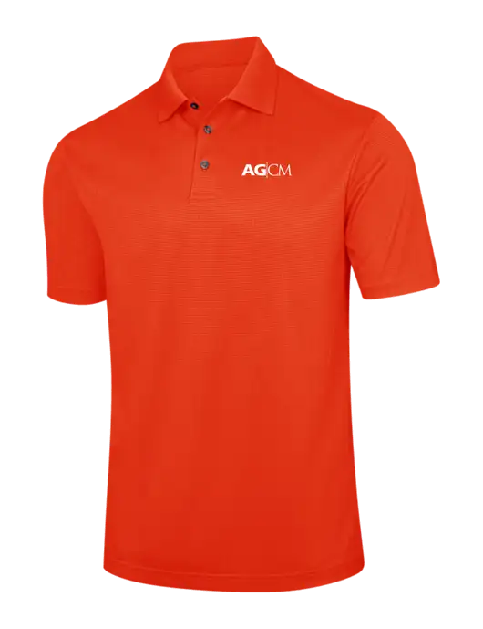 Orange Performance Fine Jacquard Polo w/AG|CM Logo