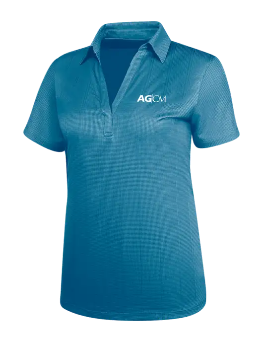 Carolina Blue Womens Performance Fine Jacquard Polo w/AG|CM Logo