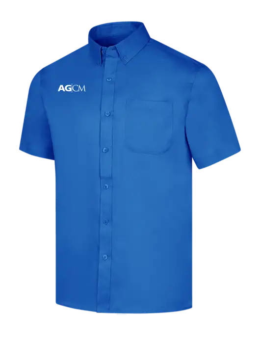 Short Sleeve Royal Blue Superpro React Twill Shirt w/AG|CM Logo