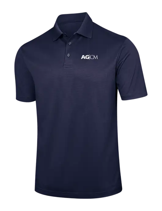 Navy Performance Fine Jacquard Polo w/AG|CM Logo