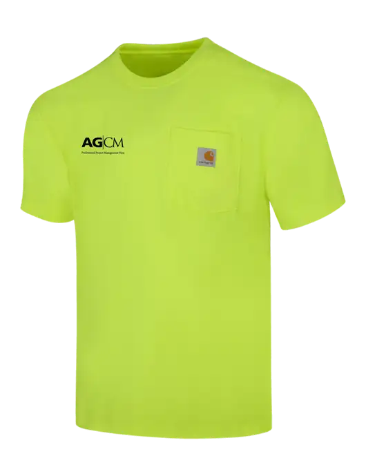 Carhartt Workwear Safety Yellow Pocket Short Sleeve T-Shirt w/AG|CM Logo