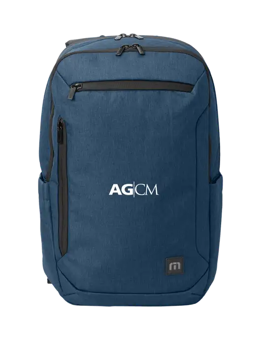 TravisMathew Heather Navy Duration Backpack w/AG|CM Logo