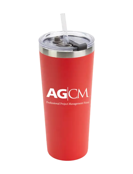 Brighton Red 20 oz Insulated Tumbler & Straw w/AG|CM Logo