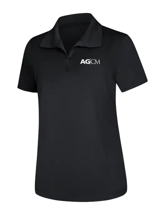 Womens Black Micropique Sport-Wick Polo w/AG|CM Logo