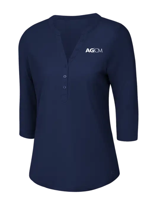 OGIO Navy Jewel Henley w/AG|CM Logo