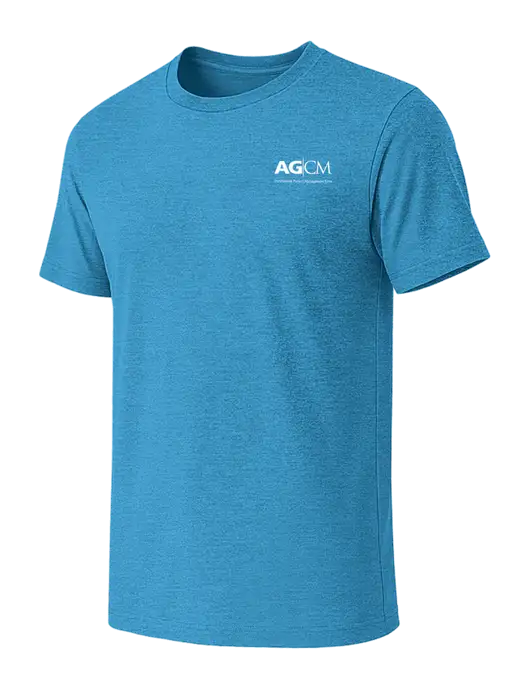 BELLA+CANVAS Heather Sapphire CVC Short Sleeve Tee w/AG|CM Logo