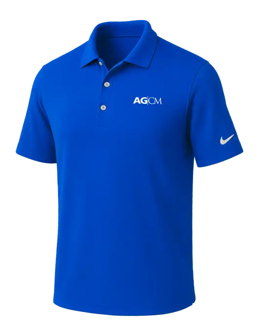 NIKE Royal Dri-Fit Micro Pique Polo w/AG|CM Logo