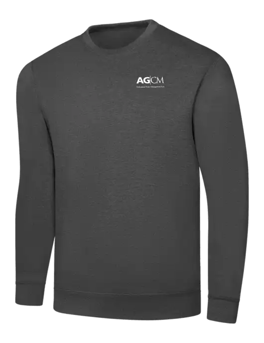 Charcoal 7.8 oz Ring Spun Crew Sweatshirt w/AG|CM Logo