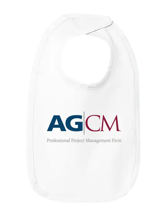Rabbit Skins White Infant Premium Jersey Bib w/AG|CM Logo