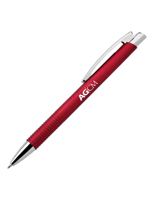 Malay Red Ballpoint Pen - Blue Ink w/AG|CM Logo