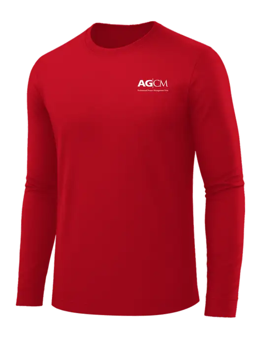 Long Sleeve Red PosiCharge Competitor Tee w/AG|CM Logo