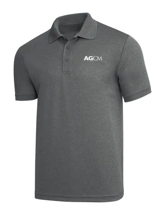 Medium Grey Heather PosiCharge RacerMesh Polo w/AG|CM Logo