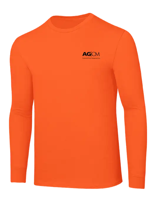 Core Blend Safety Orange Long Sleeve Tee w/AG|CM Logo
