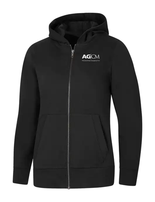 Womens Black Re-Fleece Full-Zip Hoodie w/AG|CM Logo