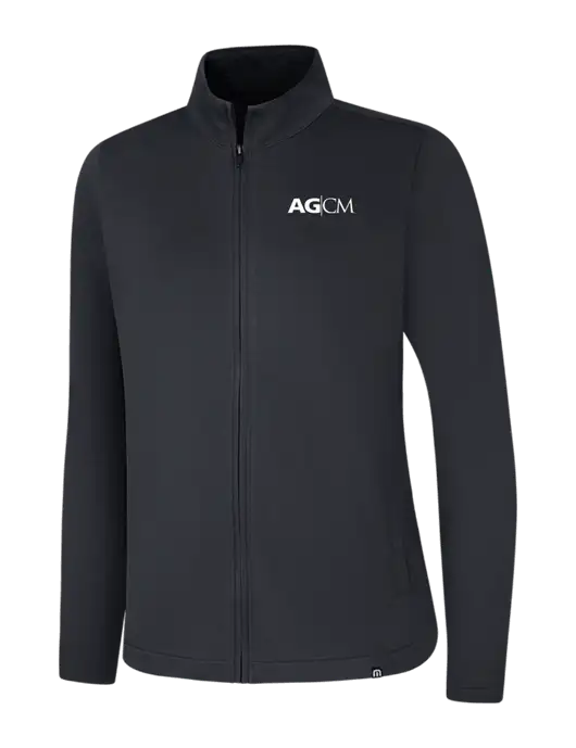 TravisMathew Womens Black Coveside Full-Zip w/AG|CM Logo