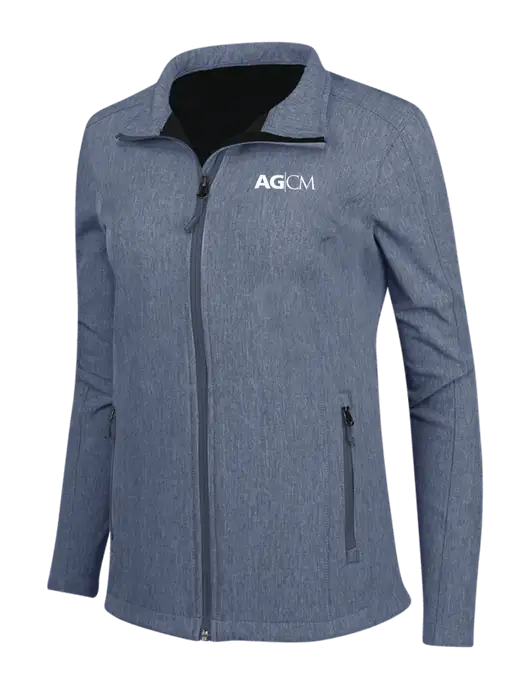 Navy Heather Womens Core Soft Shell Jacket w/AG|CM Logo
