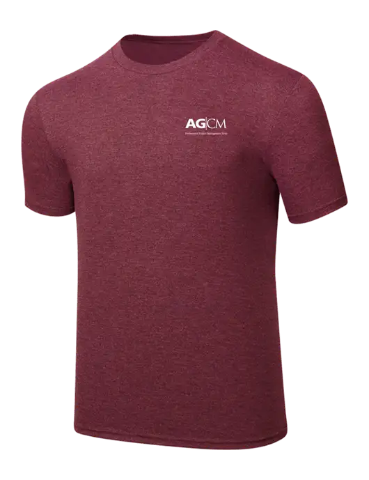 Simply Soft Maroon Frost 4.5oz  Poly/Combed Ring Spun Cotton T-Shirt w/AG|CM Logo