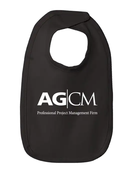 Rabbit Skins Black Infant Premium Jersey Bib w/AG|CM Logo