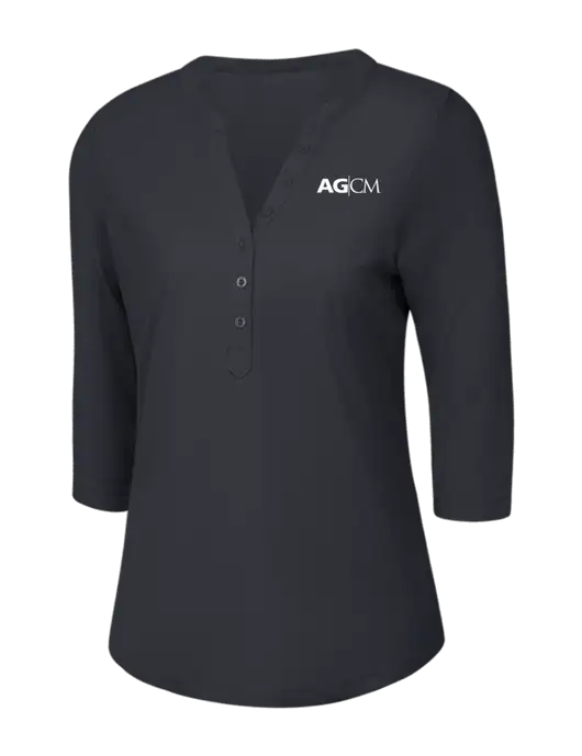 OGIO Charcoal Grey Jewel Henley w/AG|CM Logo