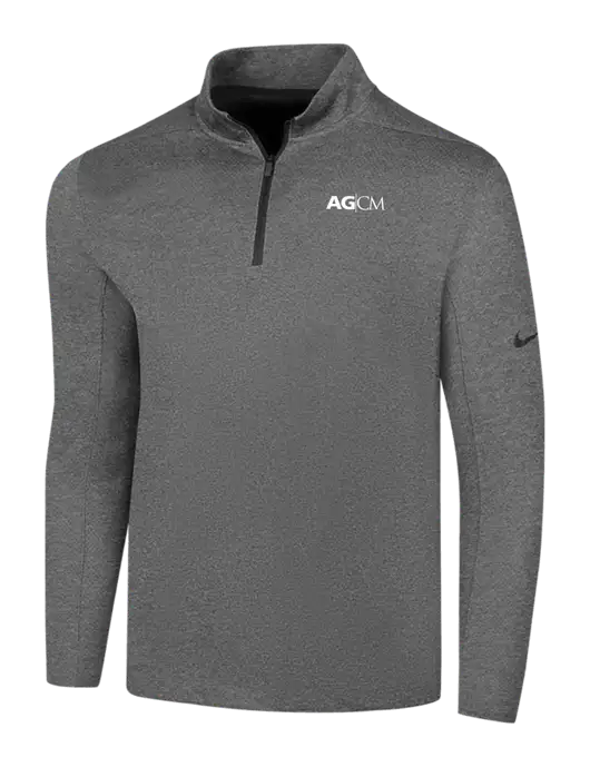 NIKE Dark Grey Heather Dry 1/2 Zip Cover-Up w/AG|CM Logo