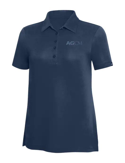 TravisMathew Navy Solid Womens Oceanside Polo w/AG|CM Logo