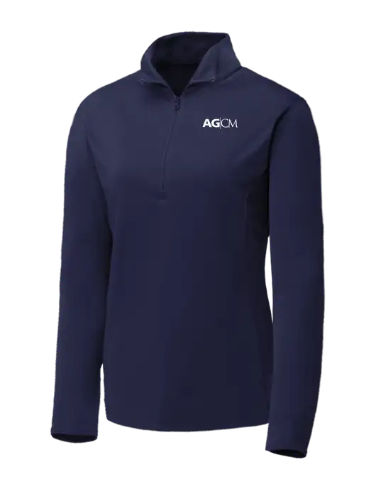 Navy Womens Posicharge Competitor ¼ Zip Pullover w/AG|CM Logo